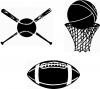 Baseball, Basketball, Football